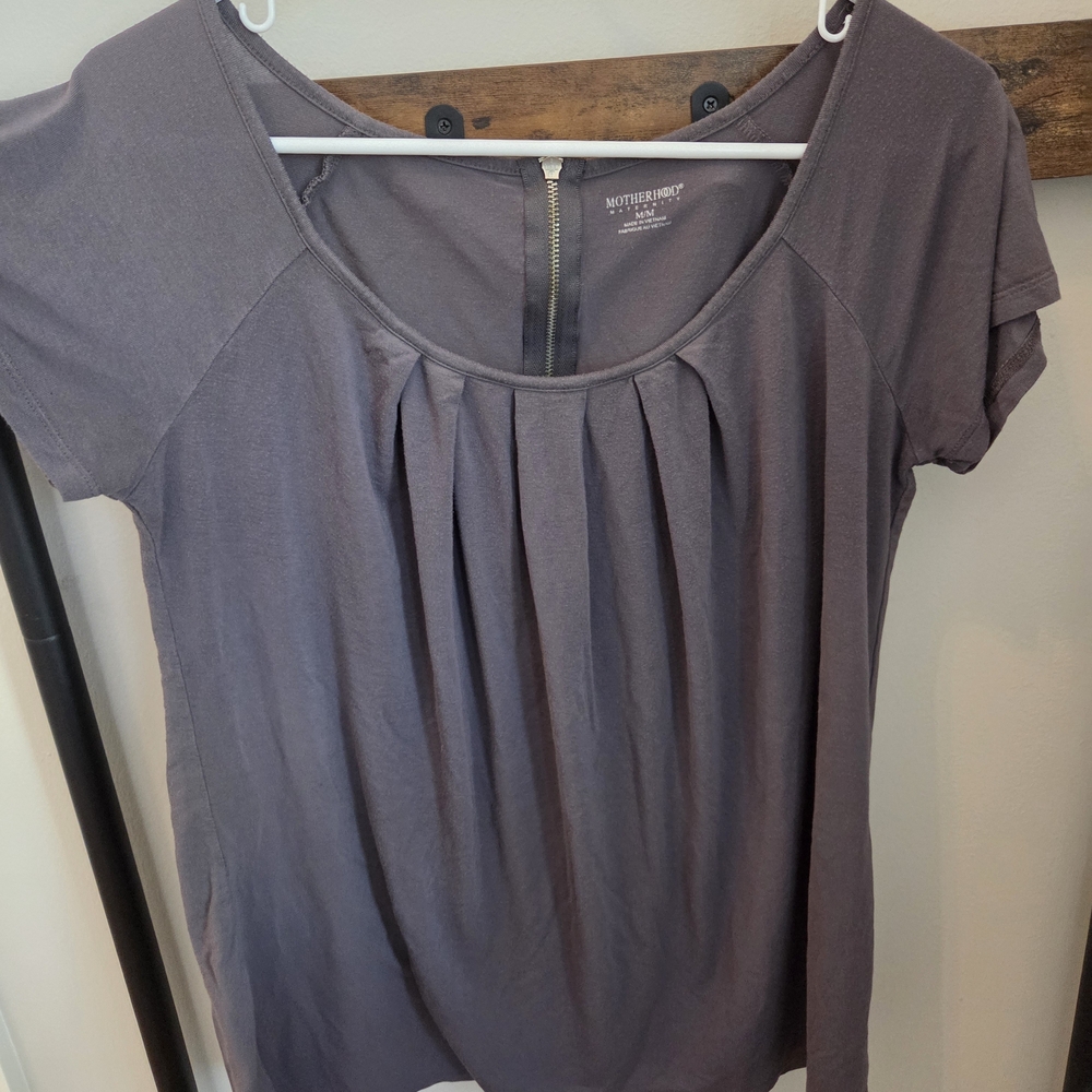 Motherhood Maternity Charcoal Short Sleeve Top